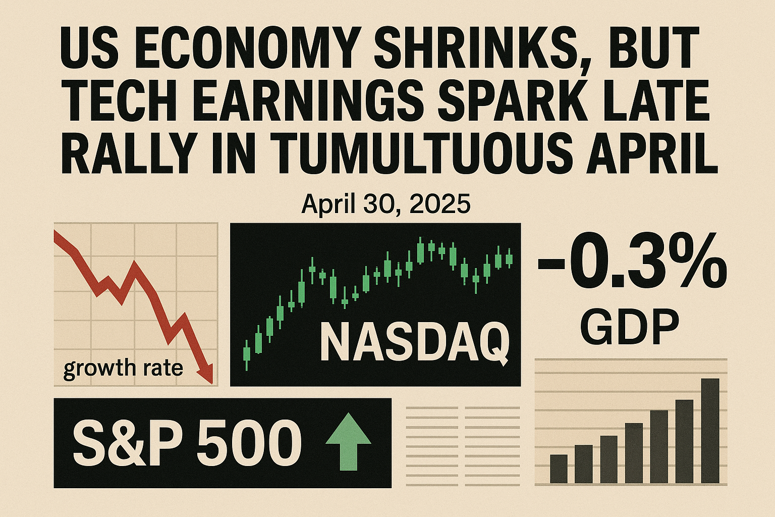 US Economy Shrinks, but Tech Earnings Spark Late Rally in Tumultuous April