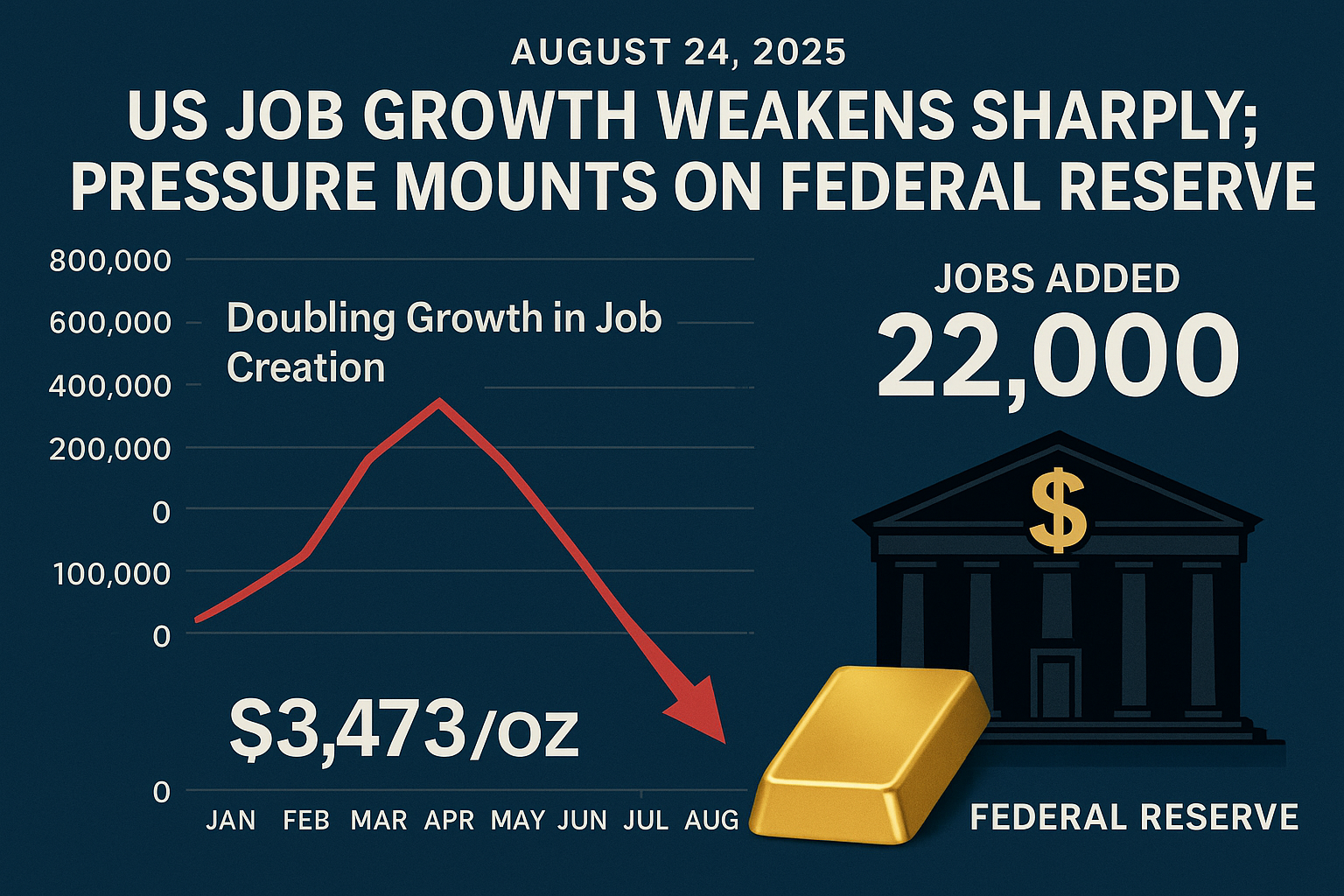 US Job Growth Weakens Sharply; Pressure Mounts on Federal Reserve