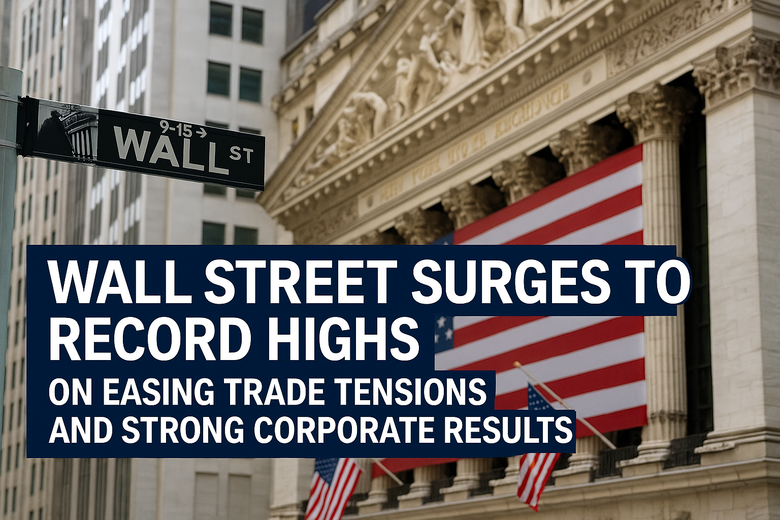 Wall Street Surges to Record Highs on Easing Trade Tensions and Strong Corporate Results